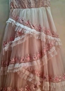 BABYPINK PRINCESS BALL GOWN WITH RUFFLES &amp; EMBROID
