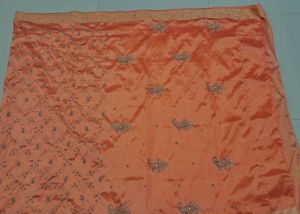 Elegant Peach Saree with stones and breads