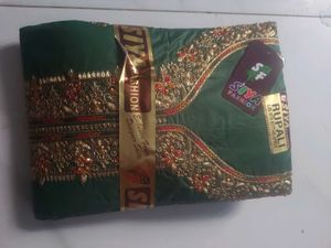 “Mehndi Green Cotton Unstitched Suit | New | Soft