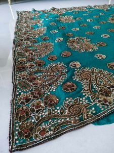 pure georgette heavy handwork saree