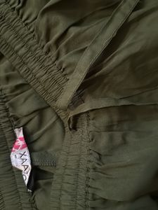 Olive Green Flowy Shorts