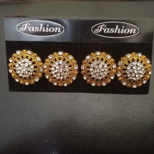 Gold &amp; Crystal Statement Earrings