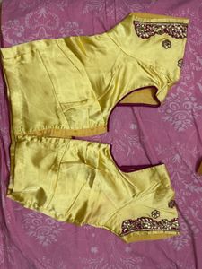 Golden Yellow Silk Lehenga Set (Without Dupatta)