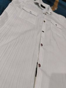 Textured White Trendy Shirt