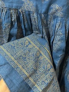 Full Flair Blue Printed Kurtha