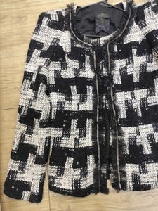 Textured Black &amp; White Jacket