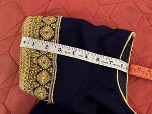 Elegant Blue and Gold Saree