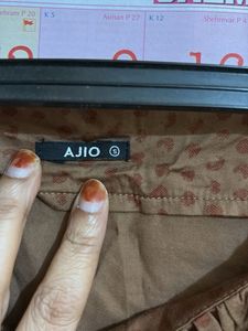 Brown Square Neck Top