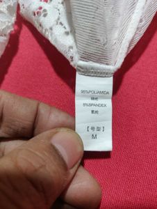 White Floral Lace Bodysuit Size: M