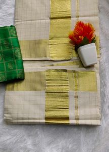 Kerala Cotton  Tissue Sarees -