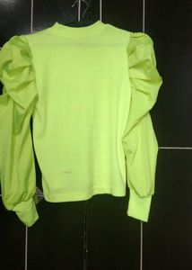 Green Puff Sleeve Top