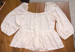 Sheer Button-Down Blouse