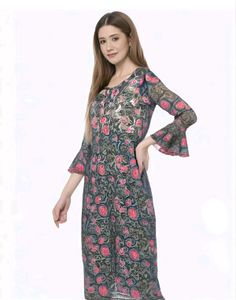 Greyish Pink with a Hint of Green colour Kurta