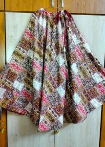Patchwork Print Maxi Skirt