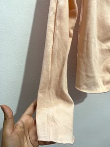 Peach Tie-Front Top