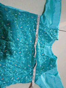 Teal Embroidered Kurta Dress
