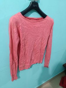 Peach Long Sleeve Knit Top