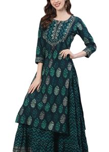 Women&#39;s Cotton 2A-Line Embroidered Kurta Dress