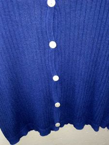 Blue Ribbed Tank Top