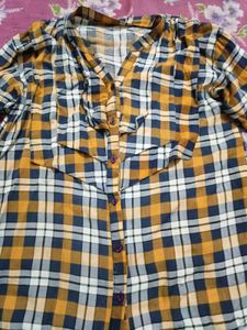 Ruffled Checkers Shirt