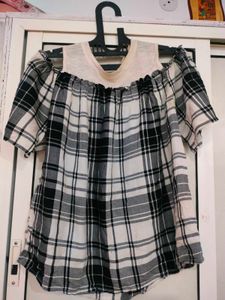 Plaid Off-Shoulder Top