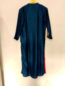 Elegant Embroidered Navy Blue Kurti