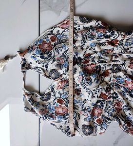 American Eagle Floral Keyhole Tassel Maxi Dress