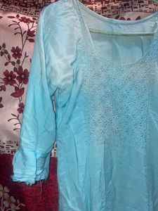 Teal Flowy Kurti