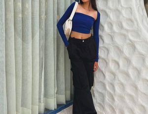 Blue Crop Top