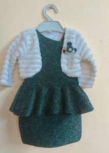 Sparkly Green Dress & Shrug Set