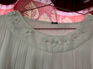 White Floral Detail Blouse