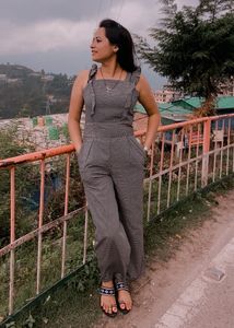 Checkered Wide Leg Jumpsuit