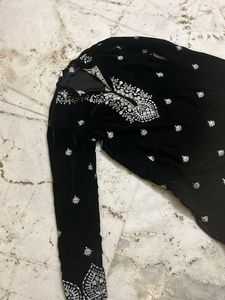 Black Velvet Embroidered Kurti