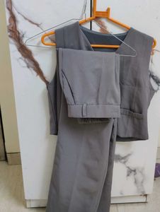 Gray Suit Vest & Pants Set