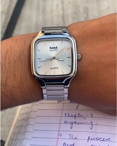 HMT Quartz Silver Square Watch