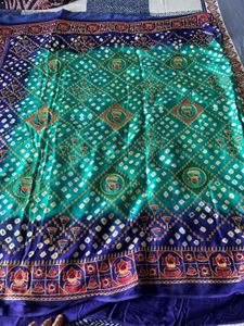Pure Silk Saree with Bandhani &amp; Elephant Motifs