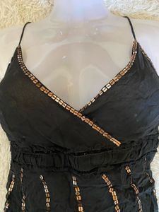 Y2K Black Embellished Top