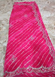 Elegant Pink Striped Saree