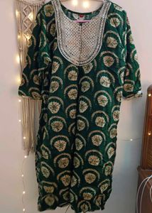 Women Green Kurta 5XL