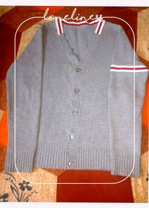 Vintage Blue V-Neck Cardigan✨❇️🍥