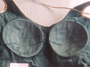 Dark Green Embroidered Velvet Blouse