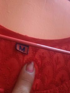 Red Embroidered Kurti