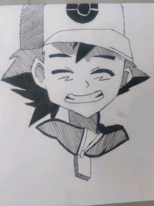 Drawing - Ash Ketchum - Pokemon