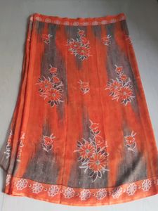 Orange Silk saree
