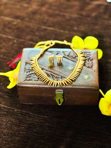 Vintage Mullamuttu  Necklace &amp; Earrings Set