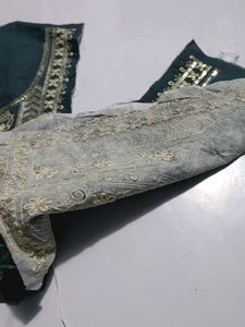 Neck Embroidery Patches Combo Of 2 Grey And Golden