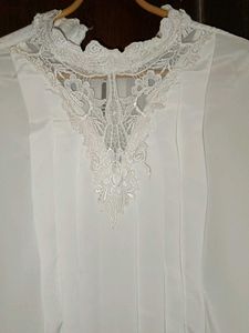 Vintage White Lace Blouse