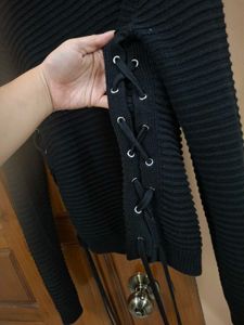 Side Lace Up Sweater