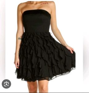 STAIN RUFFLE COCKTAIL PARTY DRESS