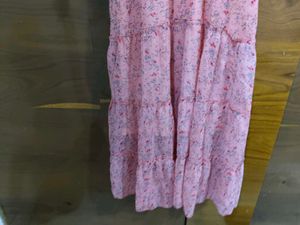 Pink Floral Tiered Maxi Dress